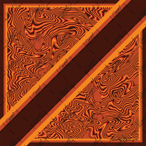 Psychedelic 70s-inspired hippie painting with bold retro colors and swirling patterns.