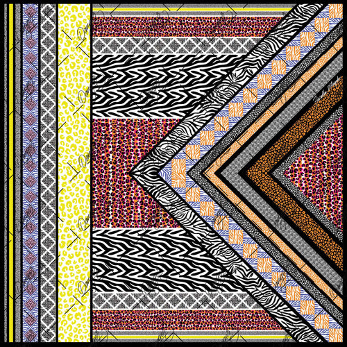 Mixed-media painting inspired by African culture.