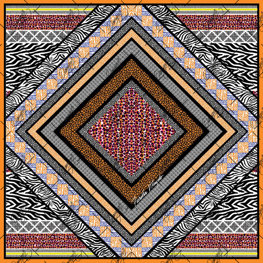 Mixed-media painting inspired by African culture, in India ink.
