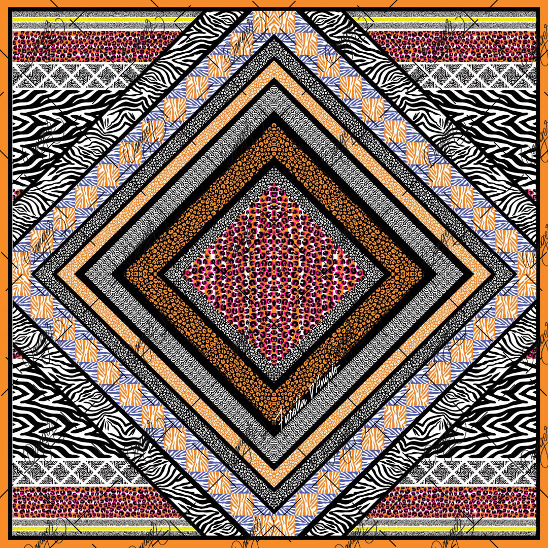 Mixed-media painting inspired by African culture, in India ink.