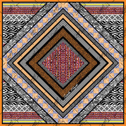 Mixed-media painting inspired by African culture, in India ink.