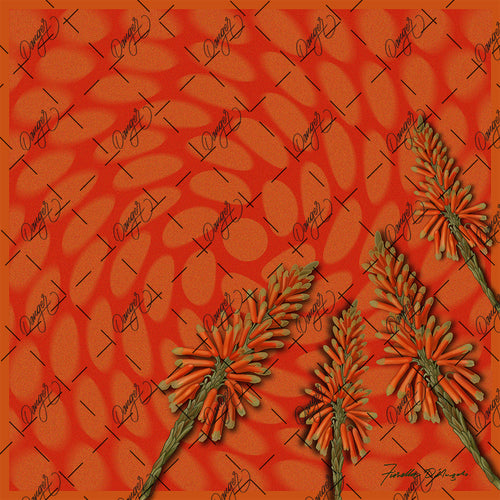 Digital botanical painting of the aloe flower.