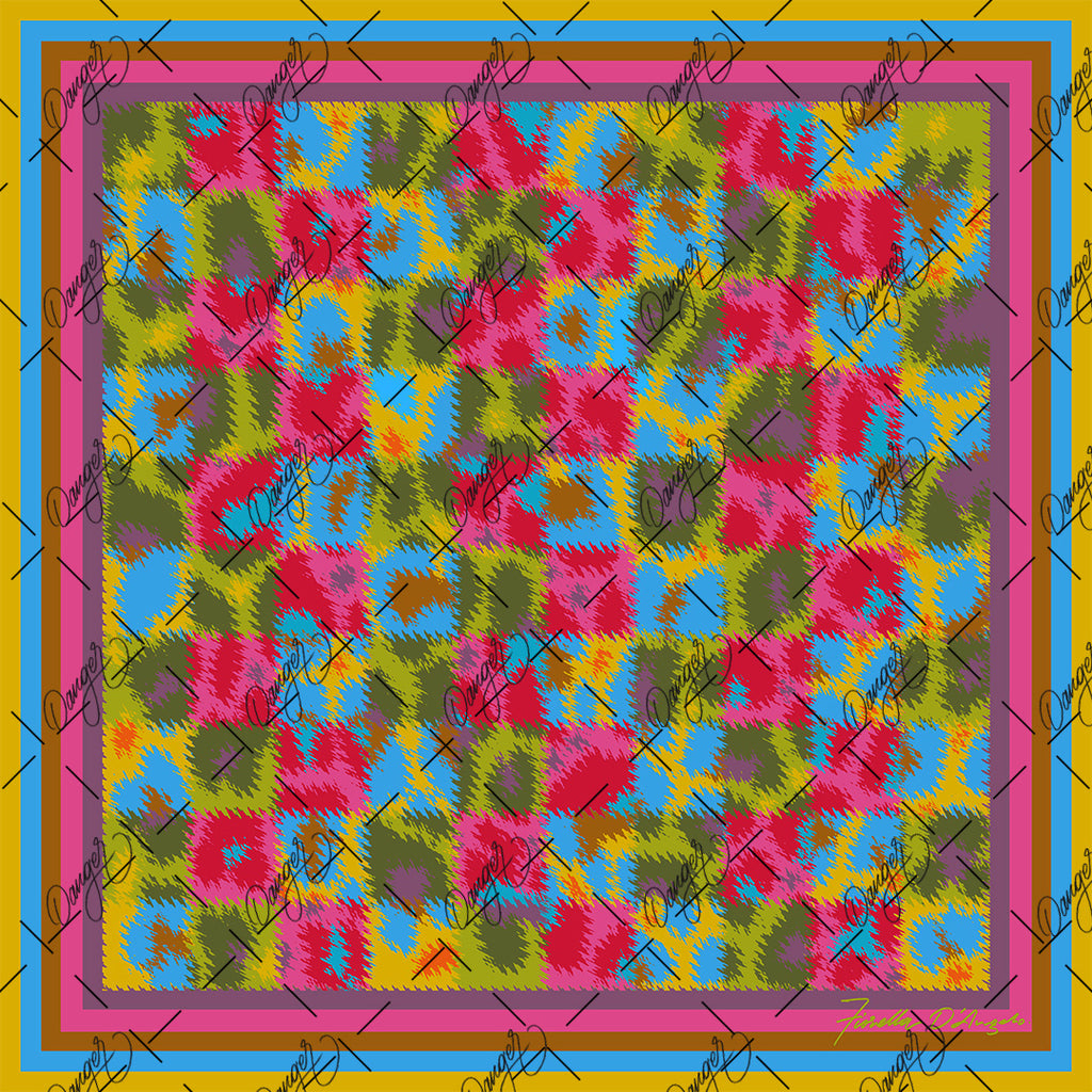 Digital painting of a deconstructed, colorful animal print.