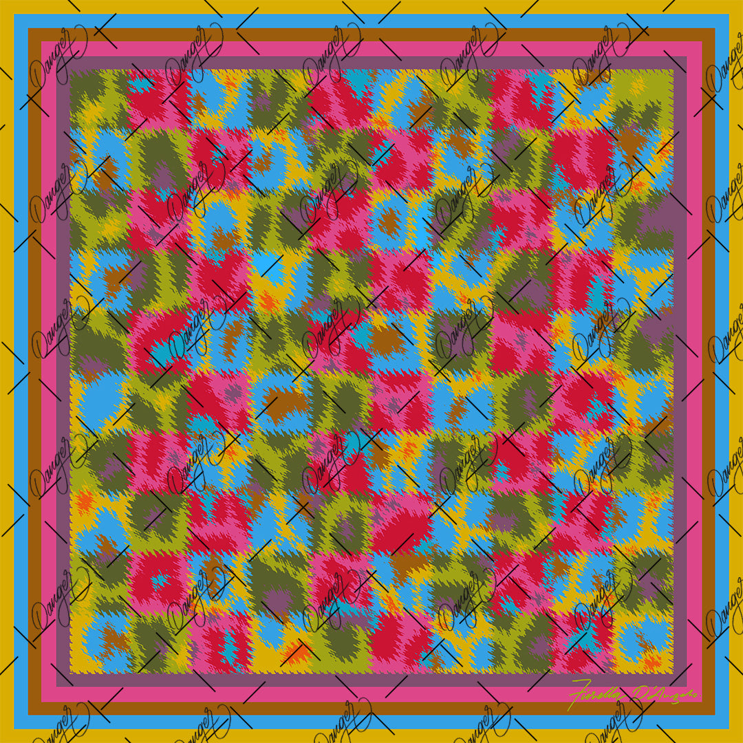 Digital painting of a deconstructed, colorful animal print.