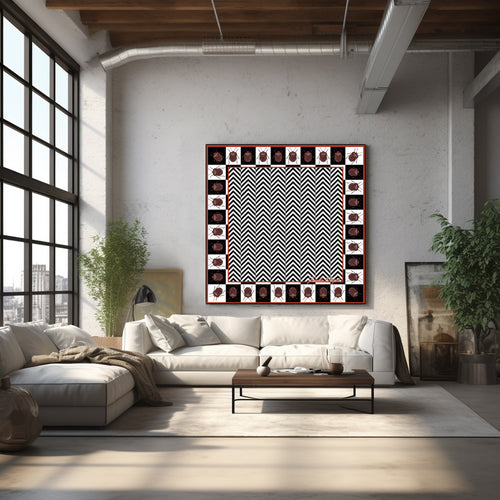Beetle painting shown in a room setting.